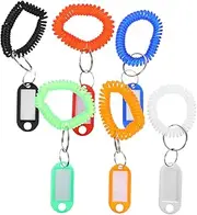 DINHEAROM 12pcs Key Tags with Blank Labels Ergonomic Wristband Key Holders for Easy Identification Versatile Use Comfortable Design