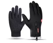 Outdoor Winter Thick Cold Skiing Warm Touch Screen Sports Gloves - Black