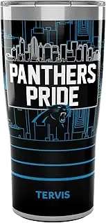 Tervis Traveler NFL Carolina Panthers - Slogan Triple Walled Insulated Tumbler Travel Cup Keeps Drinks Cold & Hot, 20oz, Stainless Steel