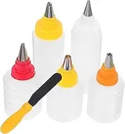 CATIEBYE Cake Decorating Tool Set 6pcs Icing Bottles Baking Supplies Small Squeeze Bottles for Cake Icing DIY Cookie Decor Household Decorating Gadget