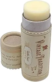 Moisturizing Beef Tallow Lip Balm – Tube Lip Moisturizer with Vanilla Extract Hydrates & Soothes Dry Lips – Grass-Fed Tallow Balm for Skin Care by Vintage Tradition, 0.5 Fl. Oz.