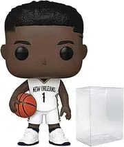 POP NBA: New Orleans Pelicans - Zion Williamson Funko Vinyl Figure (Bundled with Compatible Box Protector Case), Multicolor, 3.75 inches