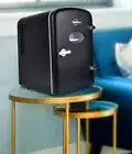 Mini Fridge Beverages Skincare Home Car Portable Compact Tabletop Cooler Black