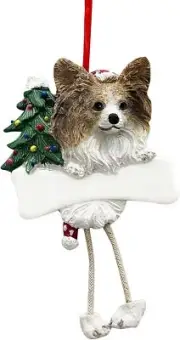 Papillion Ornament with Unique "Dangling Legs" Hand Painted and Easily Personali