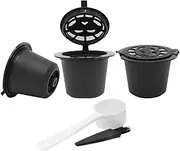 3pcs Refillable Reuse Coffee Capsule for Nespresso Machine (Black)