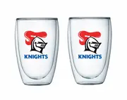Newcastle Knights NRL Set of 2 Double Walled Glasses