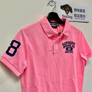 跩狗嚴選 極度乾燥 Superdry Polo 男款 亮粉紅 螢光 Polo衫 短袖 素T 印度製 有機純棉 粉紅P33