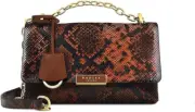 Radley London Bag Mill Bay Faux Snake Genuine Leather Medium Flapover Crossbody