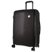 Pierre Cardin Inspired Milleni Checked Luggage Bag Travel Carry On Suitcase 65cm (82.5L) Black
