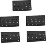 [BESTYASH] 5pcs Bra Extender 3 Rows Corsets Waist Belt for Women Clear Bra Straps for Women Belts Straps for Dress Bralette Strapless Push up Bra Body Tape Invisible Bras for Women Pads Black