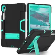 MCC Stylish Shockproof Samsung Galaxy Tab S9 FE 10.9" Case Cover X510 X516 [Black+Light Blue]