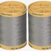 EcoStitch Duo: 2-Pack Grey Natural Cotton Threads - 876 Yards Each