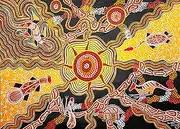 QPuzzles Lionel Phillips Indigenous Art Jigsaw Puzzle Set (Landscape), Sun & The Moon, 70 x 50 cm, 1000 Piece