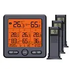 3 Sensor Digital LCD Indoor Temperature Humidity Meter Thermometer Hygrometer