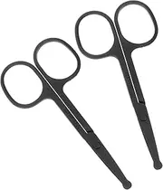 LOLIPPYY 2Pcs Beard Scissors for Men Hair Scissors for Women Portable Eyebrow Trimming Scissors Head Design Lightweight and Compact Grooming Tool