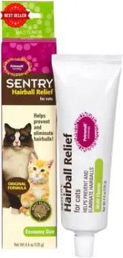 Sentry Hairball Relief for Cats Malt Flavor Paste Helps Prevent & Eliminate Hair