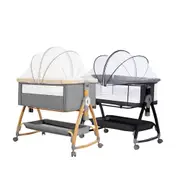 PlayPals 3-in-1 Baby Cot Crib Bed Bassinet Bedside Sleeper Portable Foldable