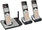 AT&T DECT 6.0 Expandable Cordless Phone with Answering 3 Handsets, Silver