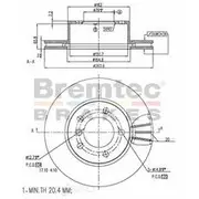 Bremtec Euro-Line GeoZinc Coated Brake Rotor - BDR16450EL