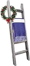 Hallops Blanket Ladder 5 ft. Premium Wood Rustic Decorative Quilt Ladder. White Vintage Wooden Decor. Throw Blankets Holder Rack