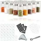 Set of 20 Spice Jars with High-Quality Stainless Steel Lids - round Spice Jars I