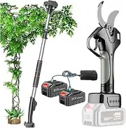 Cordless electric pruning shears with pole extensible, electric garden scissors with lithium battery of 4500mah, branch cutter of up to 50mm,1 battery