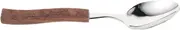 JECOMPRIS Stainless Steel Serving Spoon Wooden Carved Handle Elegant Soup Spoon Set for Home Restaurant
