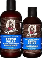 Dr. Squatch Fresh Falls Men's Shampoo + Conditioner Hair Bundle - Keeps Hair Looking Full, Healthy, Hydrated