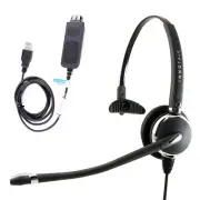 Computer Headset,Monaural Professional Headset with USB Headset Adpater for VoIP
