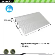 4" 800LBS Door Threshold Ramp Aluminum Adjustable Rise Entry Ramp for Wheelchair