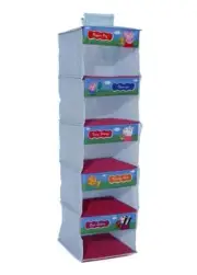Peppa Pig Wardrobe Organiser Hanging Storage 5 Shelves