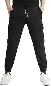 [HONCAN] Boys Cargo Joggers Pants Outdoor Youth Quick Dry Hiking Pants Lightweight Athletic Pants with Zipper Pockets