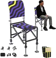 Folding Fishing Chair - Adjustable Height Outdoor Folding Stool | Stable Ground Stool Travel Seating for Backpacking Picnic Climbing