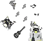 16 Pcs Happy Birthday Cake Toppers Set Musical Notes Cupcake Toppers Music Theme Birthday Party Supplies Musical Instrument Cupcake Toppers for Birthday Musicians Party