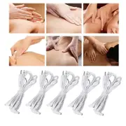 5pcs Replacement Electrode Wires 2.35mm 2 Pin Connector Electrodes Lead Wire for TENS Massager White