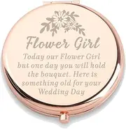 WUSUANED Flowers Girl Makeup Mirror Proposal Gifts Wedding Party Gifts Bridesmaid Mirror Mother of The Bride Gift