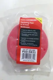 Hook and Loop Fastening Tape, 5 yards/roll, 0.75 in, RED 5831