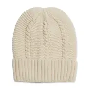 Elle Women's/Ladie's Twisted Knitted Acrylic Beanie/Hat/Cap Warm/Cosy Cream