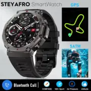 2025 Military GPS Waterproof Smart Watch 1.46" HD AMOLED Built-In 6 Frequency Sa