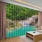 Wet Wood Waterfall Rock 3D Curtain Blockout Photo Printing Curtains Drape Fabric