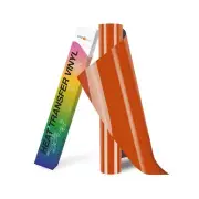 HTVRONT Orange Heat Transfer Vinyl Rolls - 12" x 8ft Texas Orange HTV Vinyl f...