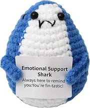 Qhvynpo Emotional Support Plush | Emotional Support | Emotional Support Positive Shark Bee, Positive Crochet SharkGifts, Unique Birthday Presents for Shark Lovers Friends Women Men