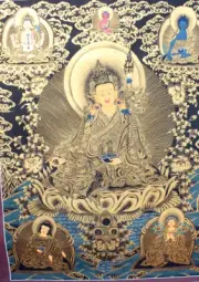 Black Guru Thangka Painting 28x21 CM