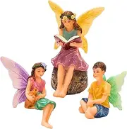 PRETMANNS Fairy Garden Accessories Kit With Fairies - Girl & Boy Fairy Figurines - 3 Pieces