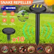 10PCS Solar Snake Repeller Parts Ultrasonic Mole Mice Pest Rodent Repellent Kit
