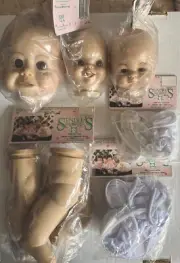 Syndee’s Crafts Lot Doll Heads Bodies Arms Legs 1990s Unopened Packages