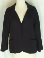 NWT Chico's Black Short Jacket 2 M Waffle Texture Harriet Style Snap Front NEW