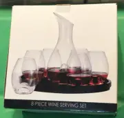 Artland Wine Serving Set 6-17oz Glasses Decanter-48oz 13.75”Tray Sommelier NIB