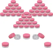 3 Gram Jar, 3 ML, Pink, 50 Pk, BPA Free, Cosmetic Sample Empty Container, Plasti