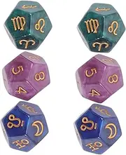 FELTECHELECTR 6Pcs Resin Polyhedral Game Dices Decorative Sided Dice for Board Games Tarot and Divination Smooth Edges Portable and Tool